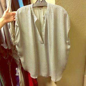 Vince silk notch neck blouse top tunic style